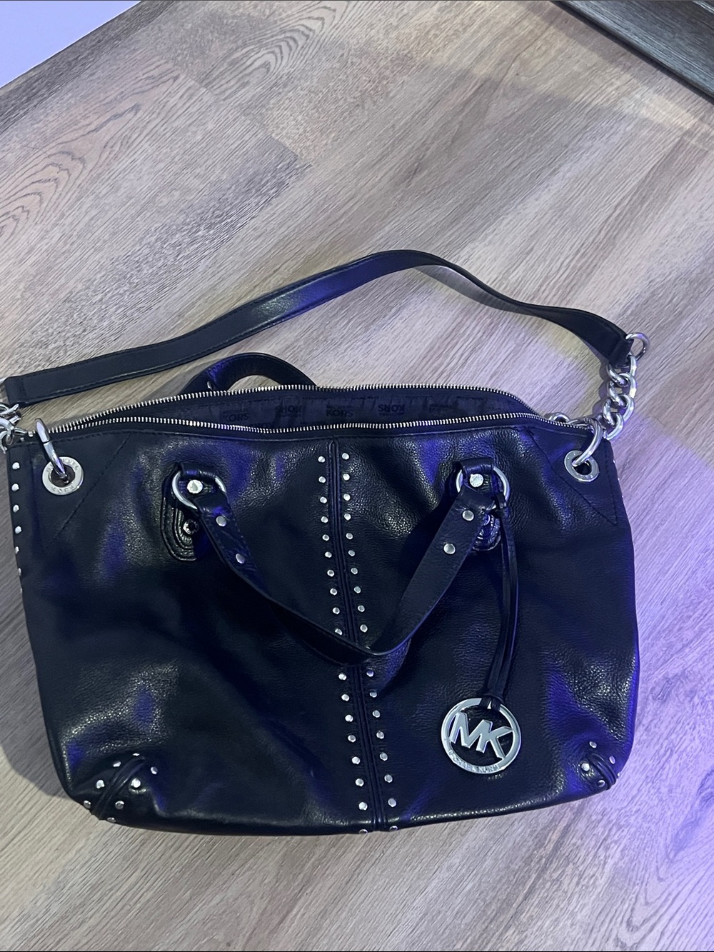 Michael Kors Black Studded Shoulder Bag